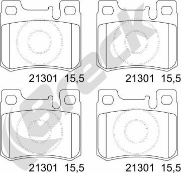 Breck 21301 00 704 20 - Kit de plaquettes de frein, frein à disque cwaw.fr