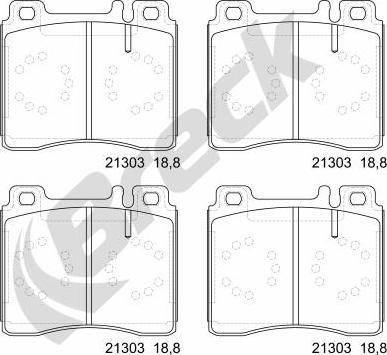 Breck 21303 00 703 20 - Kit de plaquettes de frein, frein à disque cwaw.fr