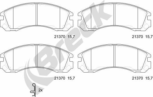 Breck 21370 00 701 00 - Kit de plaquettes de frein, frein à disque cwaw.fr