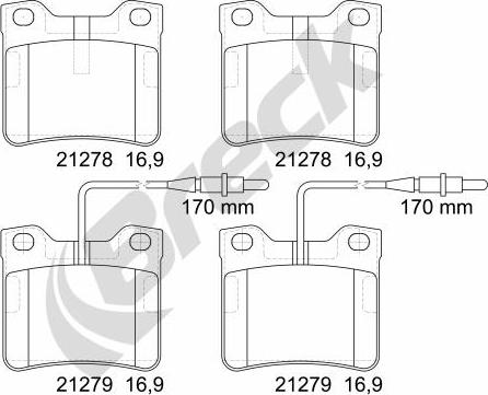 Breck 21278 00 701 10 - Kit de plaquettes de frein, frein à disque cwaw.fr