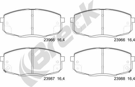 Breck 23966 00 701 10 - Kit de plaquettes de frein, frein à disque cwaw.fr