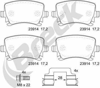 Breck 23914 00 704 10 - Kit de plaquettes de frein, frein à disque cwaw.fr