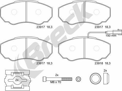 Breck 23917 00 703 10 - Kit de plaquettes de frein, frein à disque cwaw.fr