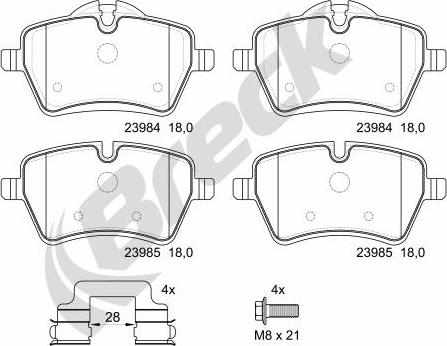 Breck 23984 00 701 00 - Kit de plaquettes de frein, frein à disque cwaw.fr