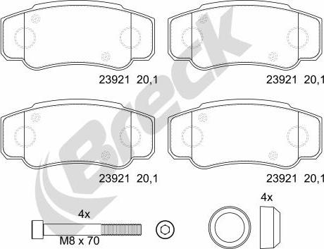 Breck 23921 00 703 00 - Kit de plaquettes de frein, frein à disque cwaw.fr