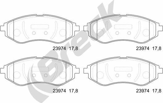 Breck 23974 00 702 00 - Kit de plaquettes de frein, frein à disque cwaw.fr