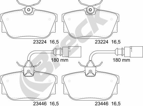 Breck 23446 00 702 10 - Kit de plaquettes de frein, frein à disque cwaw.fr