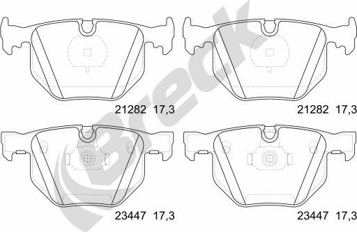 Breck 23447 00 554 00 - Kit de plaquettes de frein, frein à disque cwaw.fr