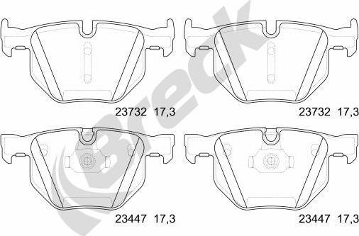 Breck 23447 00 554 10 - Kit de plaquettes de frein, frein à disque cwaw.fr