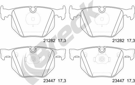 Breck 23447 00 702 00 - Kit de plaquettes de frein, frein à disque cwaw.fr