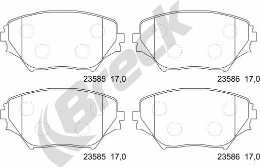 Breck 23585 00 701 00 - Kit de plaquettes de frein, frein à disque cwaw.fr