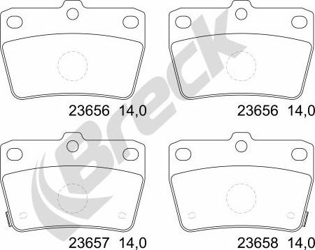 Breck 23656 00 702 10 - Kit de plaquettes de frein, frein à disque cwaw.fr