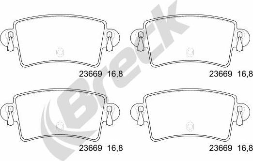 Breck 23669 00 703 10 - Kit de plaquettes de frein, frein à disque cwaw.fr