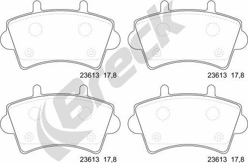 Breck 23613 00 703 00 - Kit de plaquettes de frein, frein à disque cwaw.fr