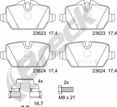 Breck 23623 00 704 00 - Kit de plaquettes de frein, frein à disque cwaw.fr