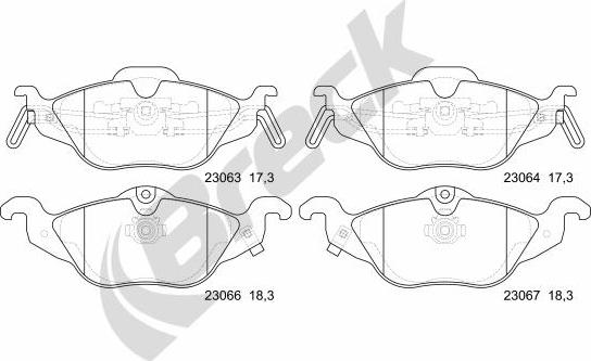 Breck 23063 00 702 10 - Kit de plaquettes de frein, frein à disque cwaw.fr