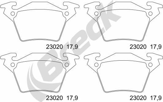 Breck 23020 00 704 00 - Kit de plaquettes de frein, frein à disque cwaw.fr