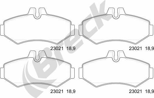 Breck 23021 00 704 20 - Kit de plaquettes de frein, frein à disque cwaw.fr