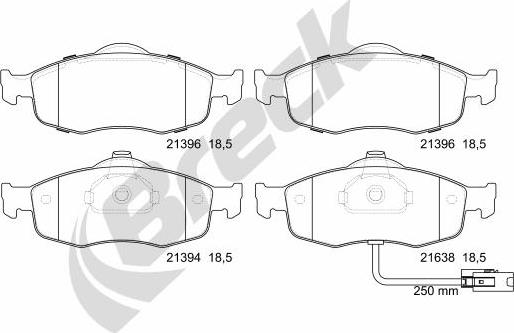 Breck 23071 00 701 10 - Kit de plaquettes de frein, frein à disque cwaw.fr