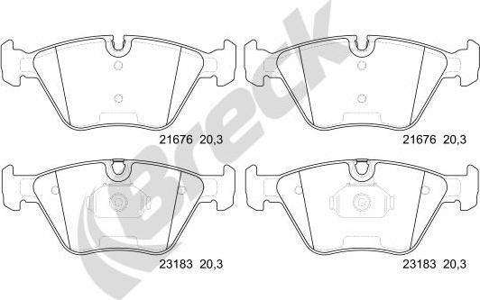 Breck 23183 00 701 00 - Kit de plaquettes de frein, frein à disque cwaw.fr