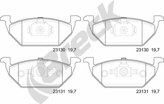 Breck 23130 00 702 00 - Kit de plaquettes de frein, frein à disque cwaw.fr