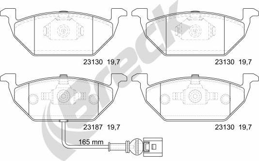 Breck 23131 00 702 10 - Kit de plaquettes de frein, frein à disque cwaw.fr