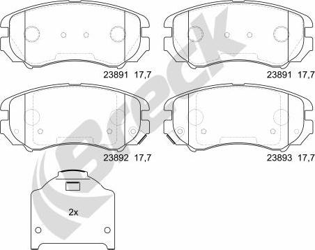 Breck 23891 00 701 10 - Kit de plaquettes de frein, frein à disque cwaw.fr