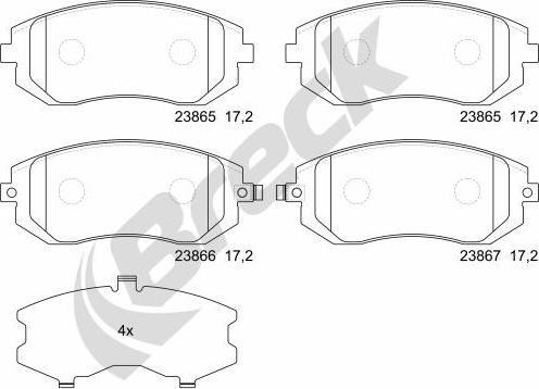 Breck 23865 00 701 00 - Kit de plaquettes de frein, frein à disque cwaw.fr