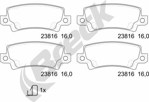 Breck 23816 00 704 10 - Kit de plaquettes de frein, frein à disque cwaw.fr