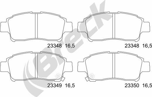 Breck 23348 00 701 10 - Kit de plaquettes de frein, frein à disque cwaw.fr