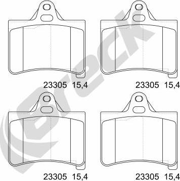 Breck 23305 00 702 00 - Kit de plaquettes de frein, frein à disque cwaw.fr