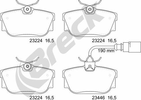 Breck 23224 00 702 10 - Kit de plaquettes de frein, frein à disque cwaw.fr