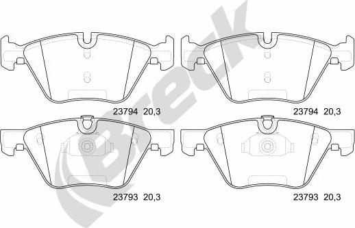 Breck 23794 00 701 00 - Kit de plaquettes de frein, frein à disque cwaw.fr