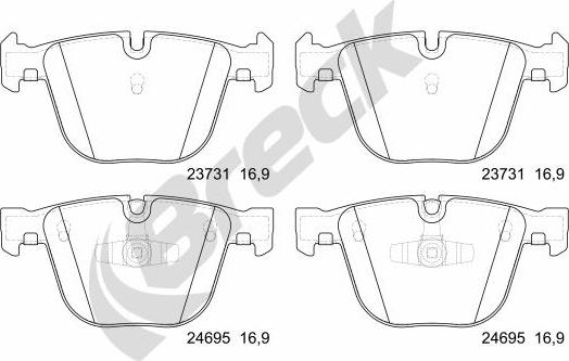 Breck 23731 00 702 10 - Kit de plaquettes de frein, frein à disque cwaw.fr