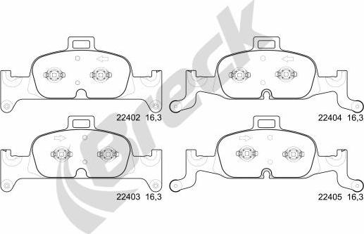 Breck 22402 00 551 00 - Kit de plaquettes de frein, frein à disque cwaw.fr