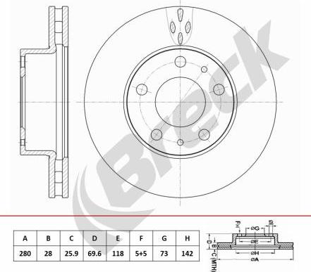 Breck BR 452 VA100 - Disque de frein cwaw.fr