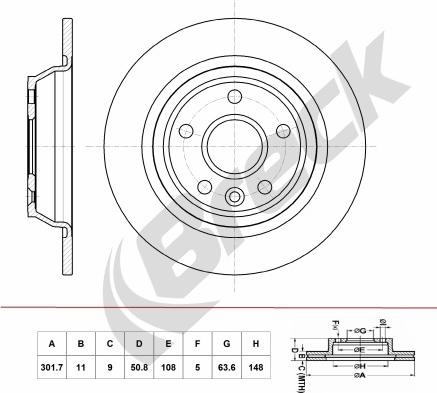 Breck BR 059 SA100 - Disque de frein cwaw.fr