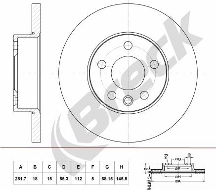 Breck BR 055 SA100 - Disque de frein cwaw.fr