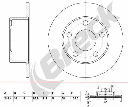 Breck BR 004 SA100 - Disque de frein cwaw.fr