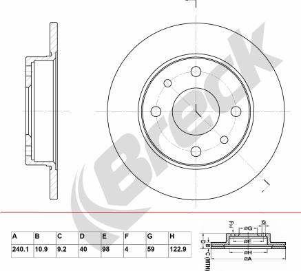 Breck BR 002 SA100 - Disque de frein cwaw.fr