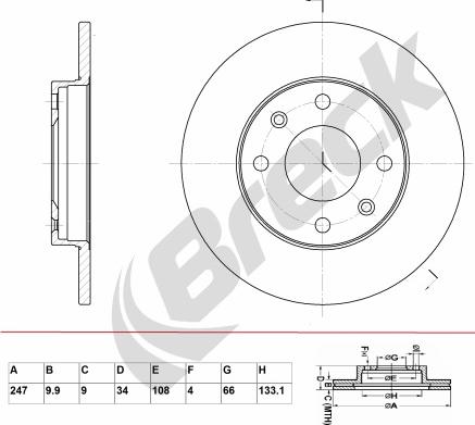 Breck BR 015 SA100 - Disque de frein cwaw.fr