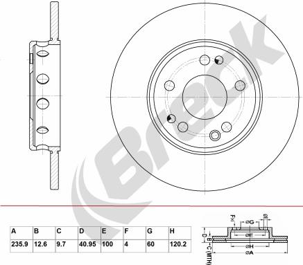 Breck BR 010 SA100 - Disque de frein cwaw.fr