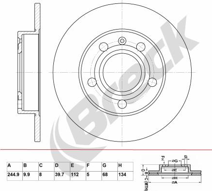 Breck BR 037 SA100 - Disque de frein cwaw.fr