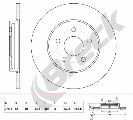 Breck BR 025 SA100 - Disque de frein cwaw.fr