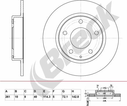 Breck BR 022 SA100 - Disque de frein cwaw.fr