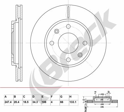 Breck BR 343 VA100 - Disque de frein cwaw.fr