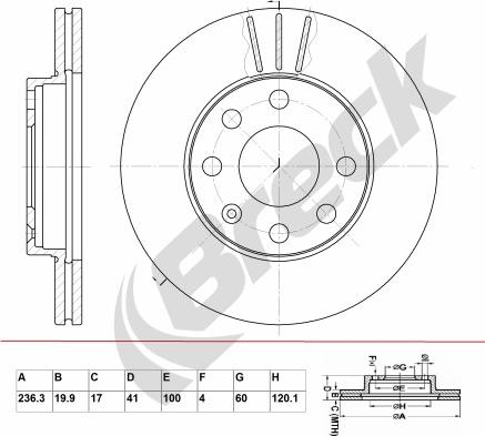 Breck BR 306 VA100 - Disque de frein cwaw.fr