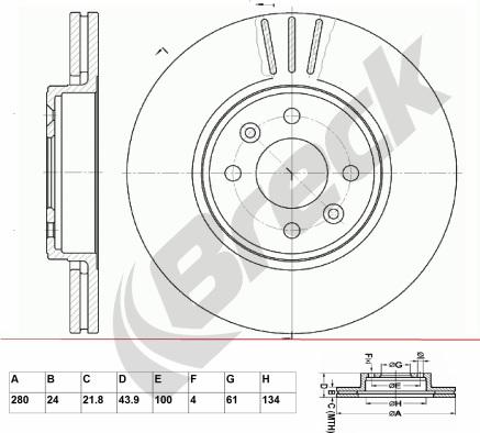 Breck BR 308 VA100 - Disque de frein cwaw.fr