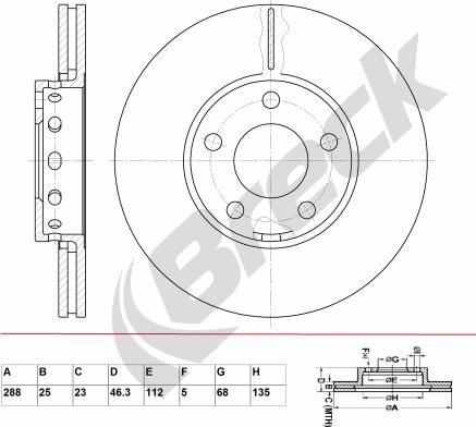 Breck BR 315 VA100 - Disque de frein cwaw.fr