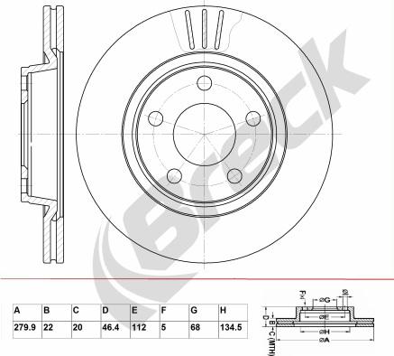 Breck BR 335 VA100 - Disque de frein cwaw.fr